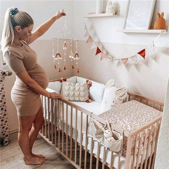 Neutral Baby Crib Mobile, Rainbow Crib Mobile ,Macrame Baby Mobile - Picture 7 of 7